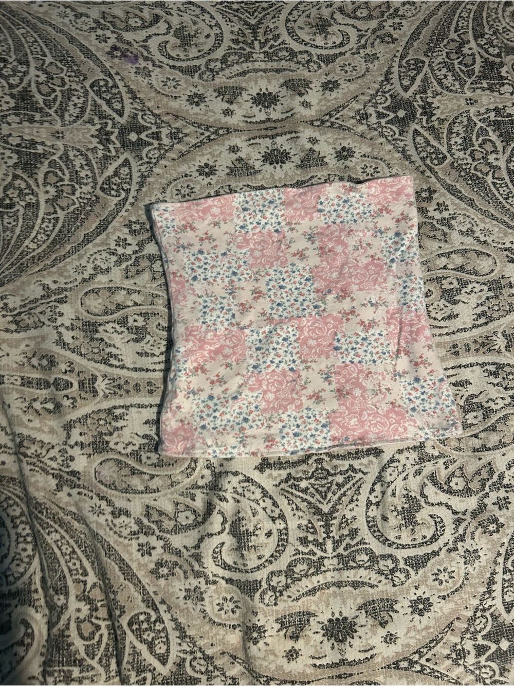 Hollister Pink and White Floral Patchwork Strapless Tube Top 3in1